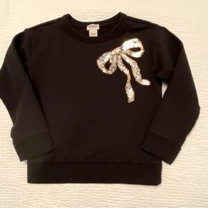 J. Crew Kids Crewcuts Black Sweatshirt with Sequin Bow